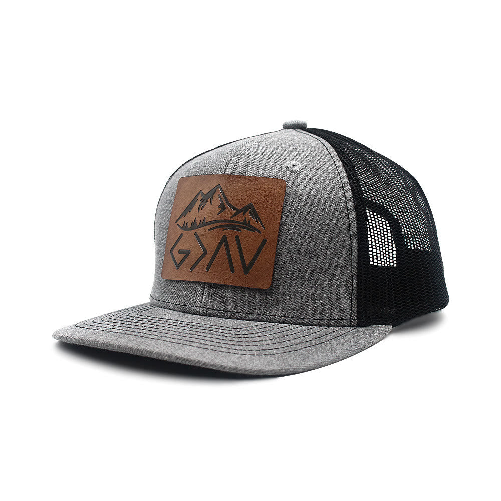 God Is Greater Than The Highs And Lows Adjustable Trucker Hat - Light Gray+Black - Adjustable (About 21 5/8"-23 5/8") - image 13