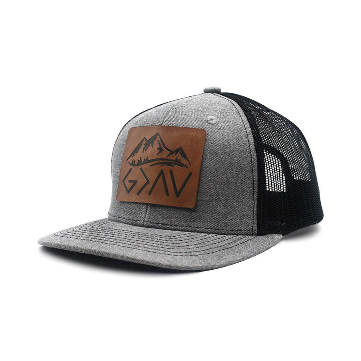 God Is Greater Than The Highs And Lows Adjustable Trucker Hat - Light Gray+Black - Adjustable (About 21 5/8"-23 5/8") - image 13