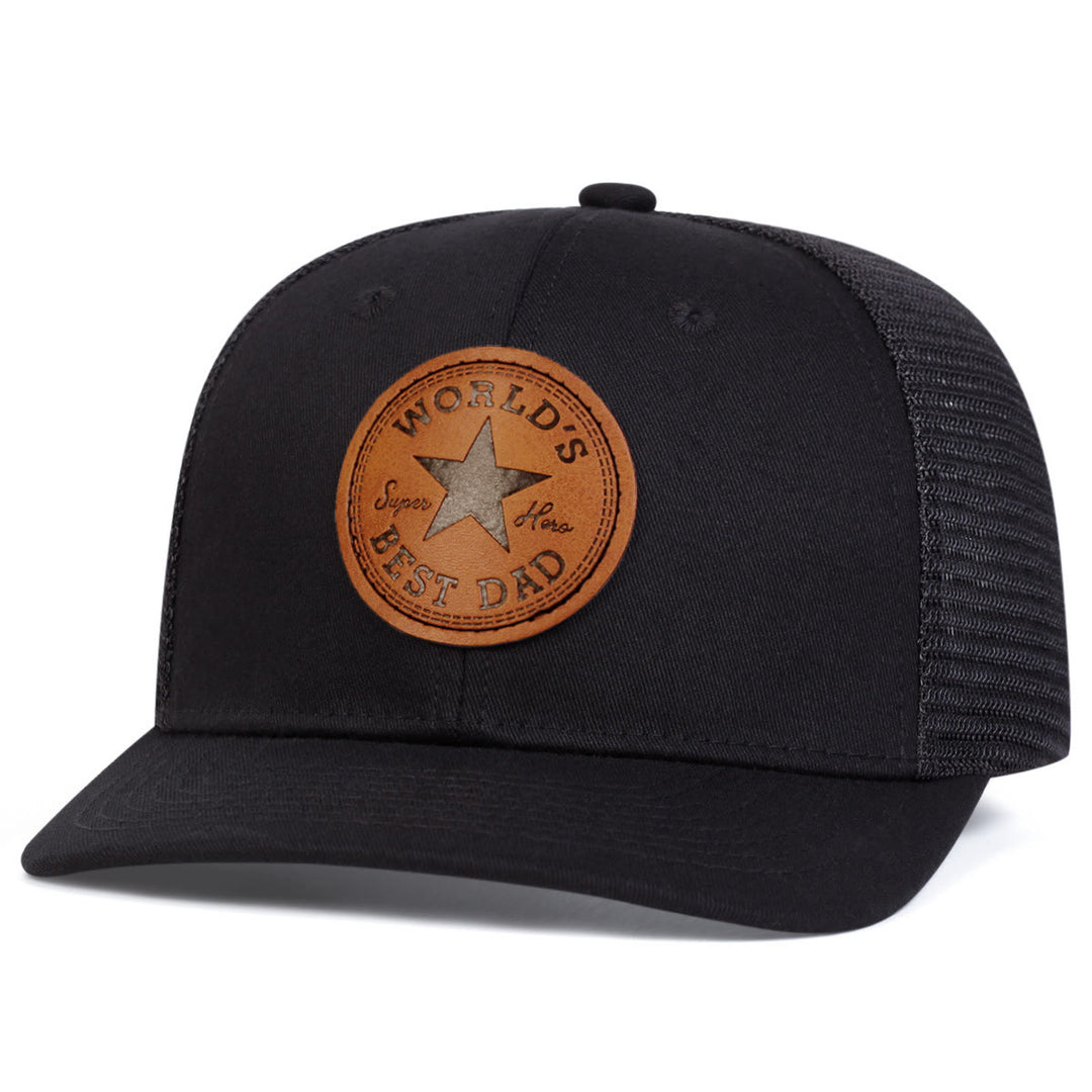Mens World's Best Dad Adjustable Trucker Hat - All Black - Adjustable (About 22"-23 5/8") - image 4
