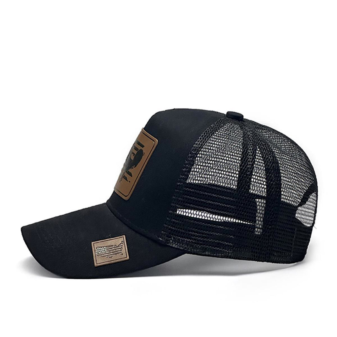 Farm Cock And Flag Adjustable Men's Trucker Hat - image 3