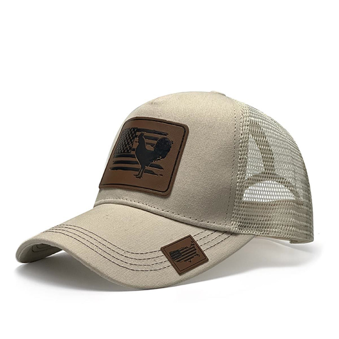 Farm Cock And Flag Adjustable Men's Trucker Hat - Wheat - Adjustable (21 1/4"- 22 7/8") - image 8