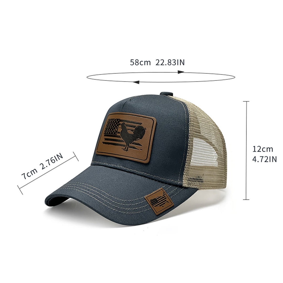 Farm Cock And Flag Adjustable Men's Trucker Hat - image 4