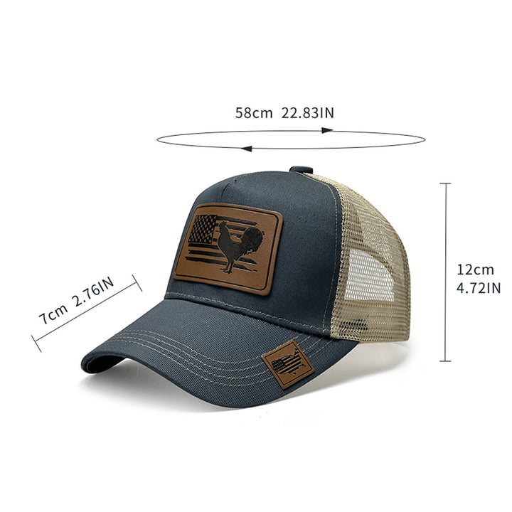 Farm Cock And Flag Adjustable Men's Trucker Hat - image 4
