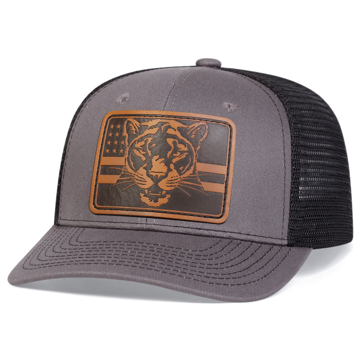 Tiger's Head Flag Adjustable Outdoor Trucker Hat - Gray - Adjustable (About 22"-23 5/8") - image 3
