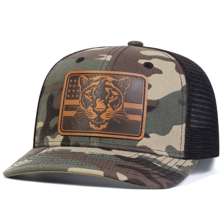 Tiger's Head Flag Adjustable Outdoor Trucker Hat - Camouflage Color - Adjustable (About 22"-23 5/8") - image 5