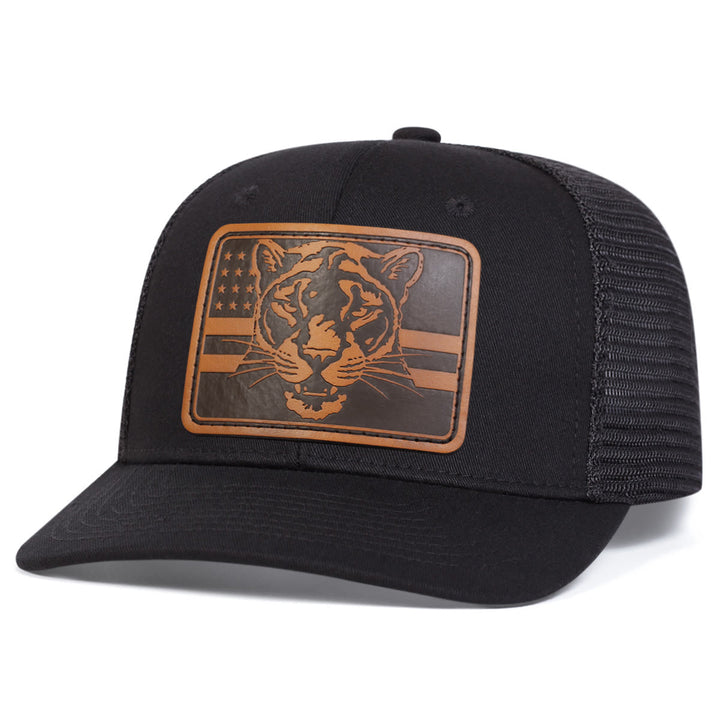 Tiger's Head Flag Adjustable Outdoor Trucker Hat - Black - Adjustable (About 22"-23 5/8") - image 4