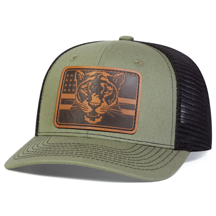 Tiger's Head Flag Adjustable Outdoor Trucker Hat - Green - Adjustable (About 22"-23 5/8") - image 2