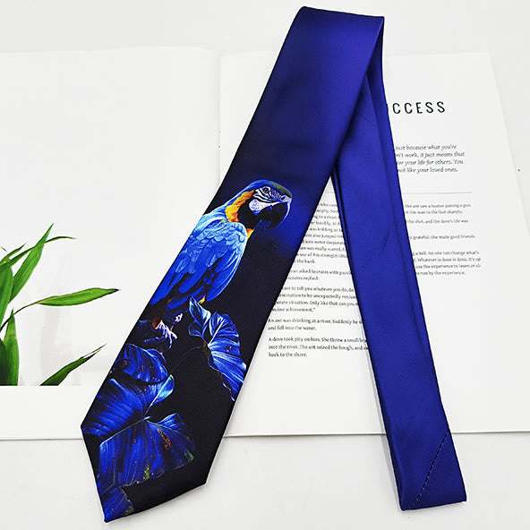 Men's Funny Animal Digital Printing Necktie - Bird - image 3
