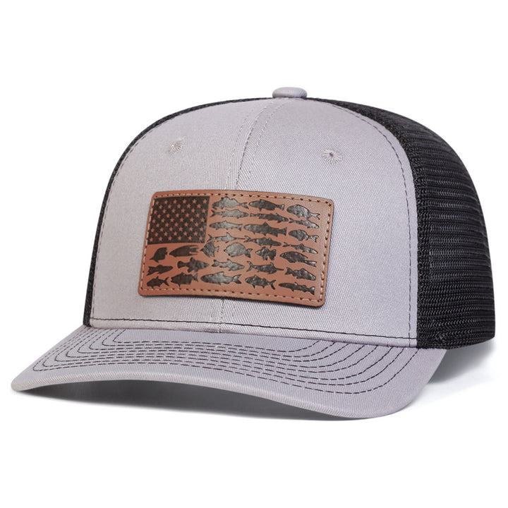 Fish And Flag Adjustable Men's Outdoor Trucker Hat - Light Gray - Adjustable (About 22"-23 5/8") - image 7