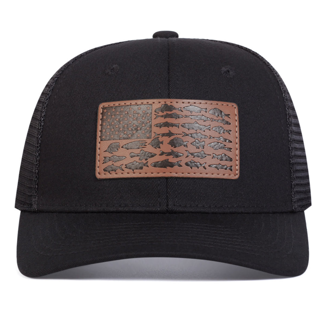 Fish And Flag Adjustable Men's Outdoor Trucker Hat - image 2