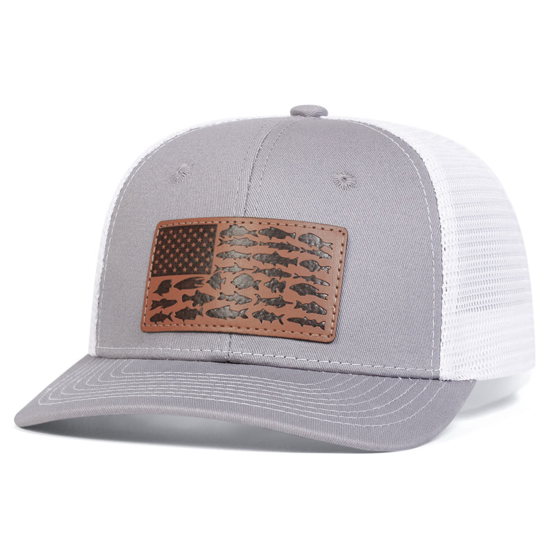 Fish And Flag Adjustable Men's Outdoor Trucker Hat - WhiteSmoke - Adjustable (About 22"-23 5/8") - image 8