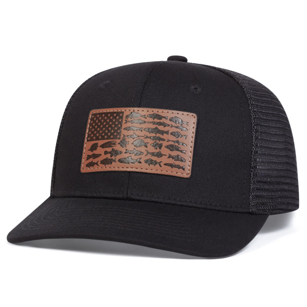 Fish And Flag Adjustable Men's Outdoor Trucker Hat - image 1