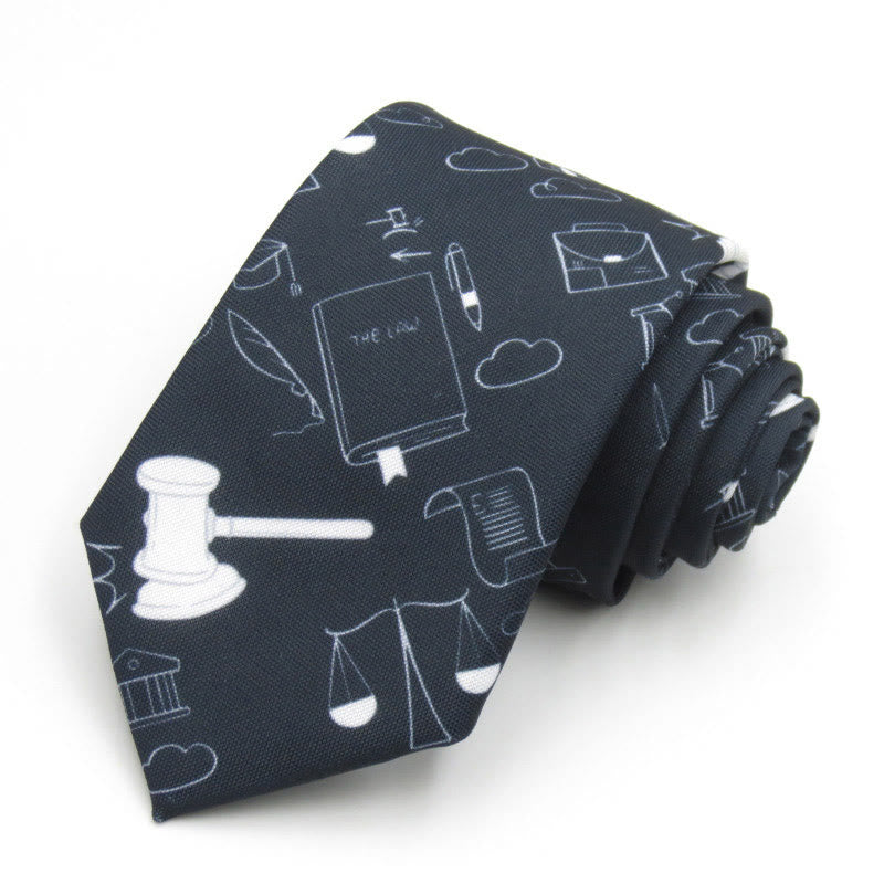 Men's Scales Of Mathematics Pattern Necktie - Black - image 0
