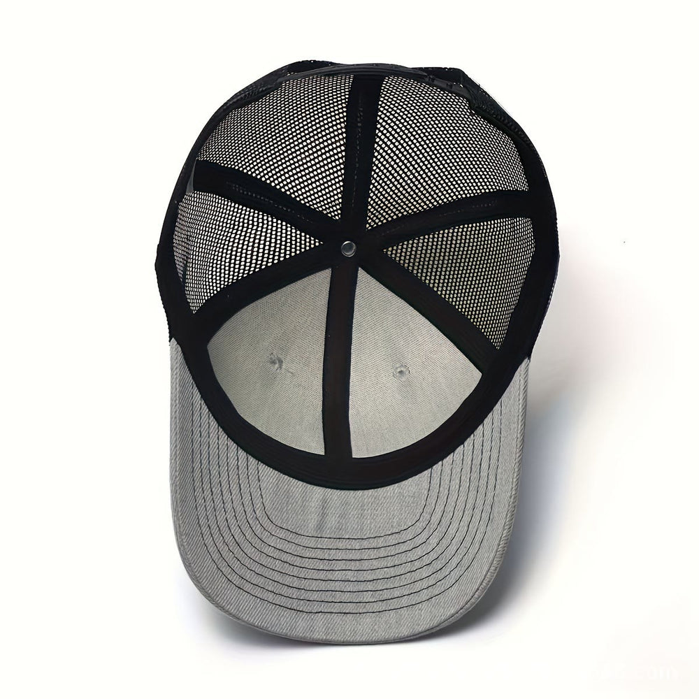 Geometric Deer's Head Flag Adjustable Men's Trucker Hat - image 1