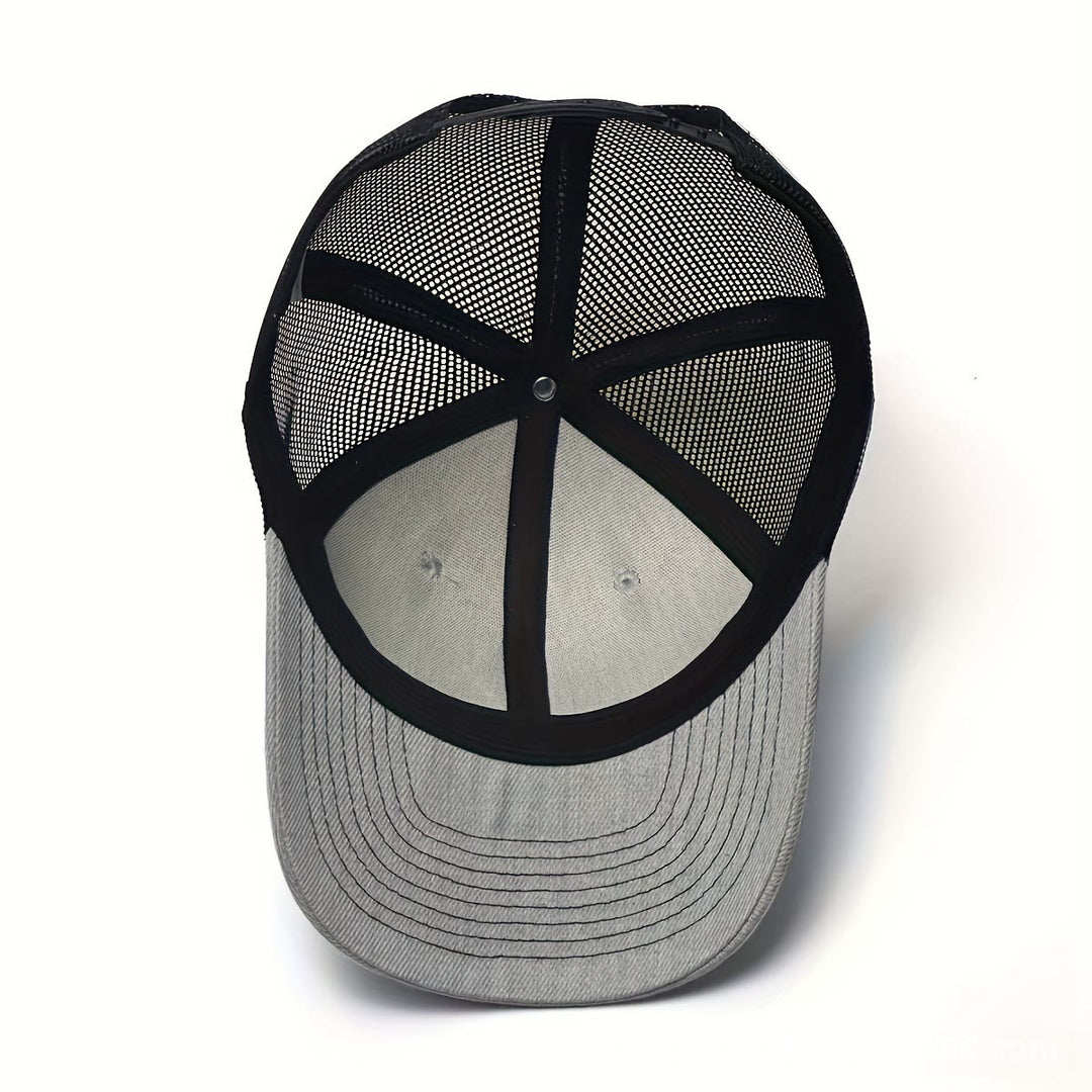 Geometric Deer's Head Flag Adjustable Men's Trucker Hat - image 1