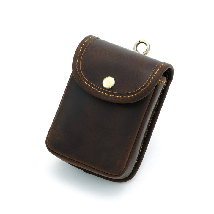 Mini Coin Purse Retro Hanging Storage Belt Bag - Dark Coffee - image 8