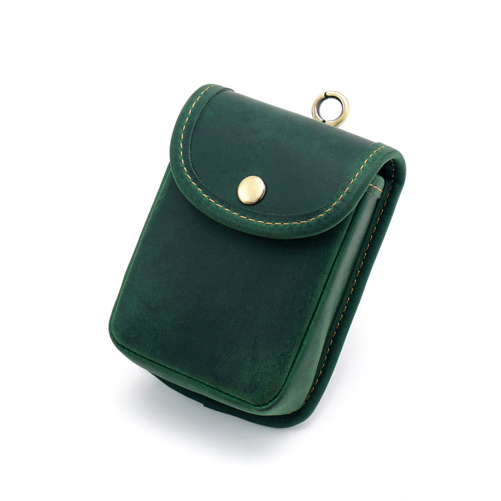 Mini Coin Purse Retro Hanging Storage Belt Bag - Dark Green - image 6