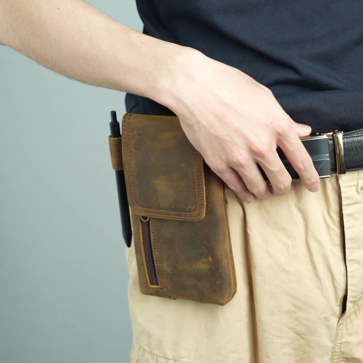 Multi-Function Magnetic Phone Fanny Pack Leather Belt Bag - image 6