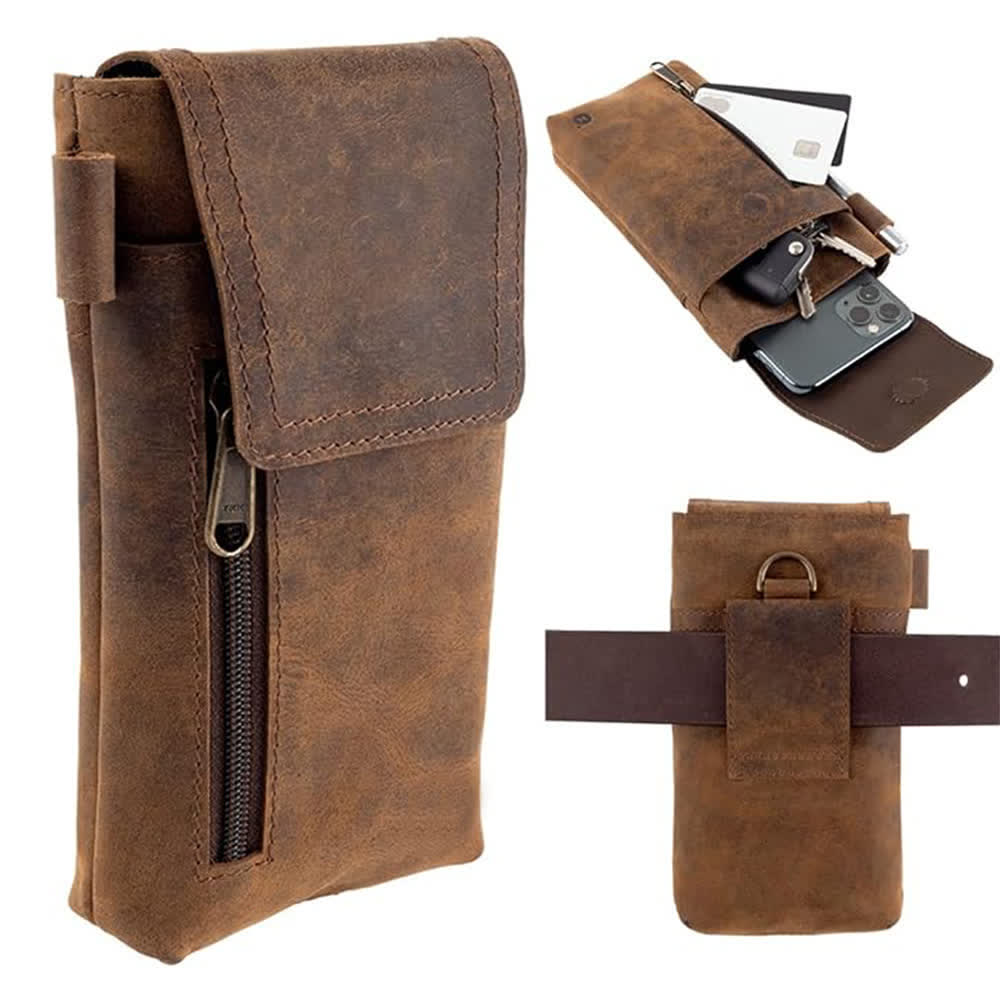 Multi-Function Magnetic Phone Fanny Pack Leather Belt Bag - image 8