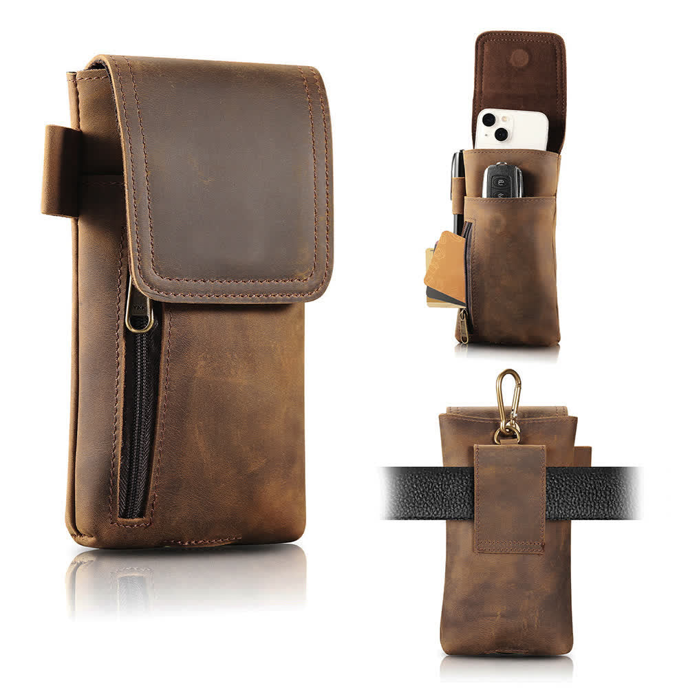 Multi-Function Magnetic Phone Fanny Pack Leather Belt Bag - image 5