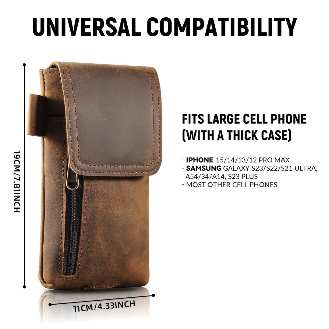 Multi-Function Magnetic Phone Fanny Pack Leather Belt Bag - image 2