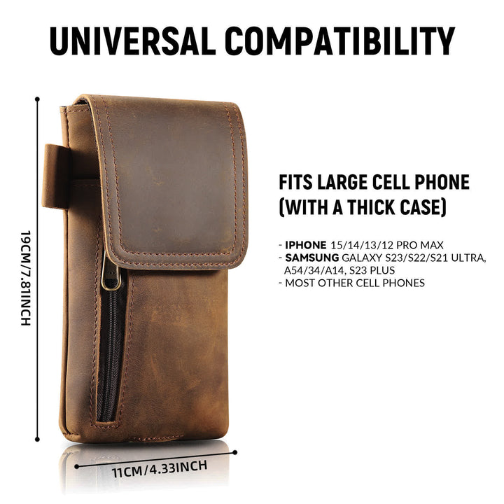 Multi-Function Magnetic Phone Fanny Pack Leather Belt Bag - image 2