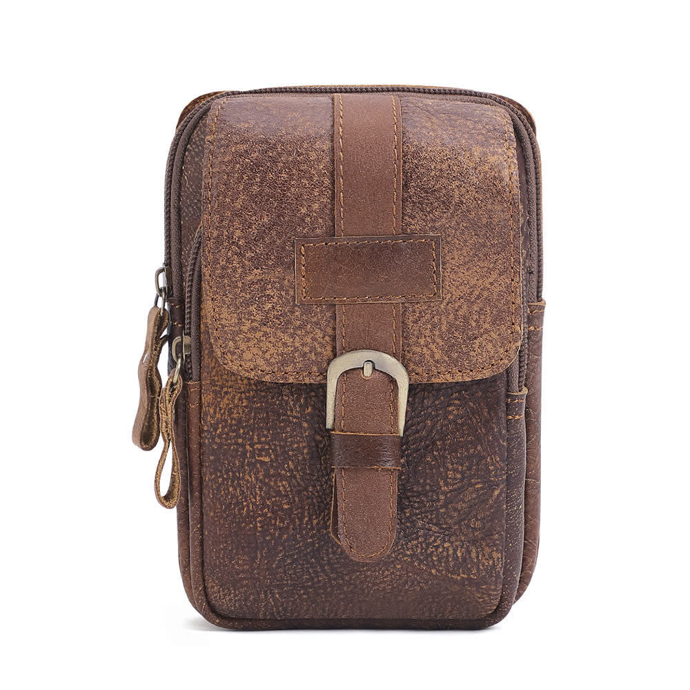 Retro Elegant Travel Fanny Pack Zipper Leather Belt Bag - image 3