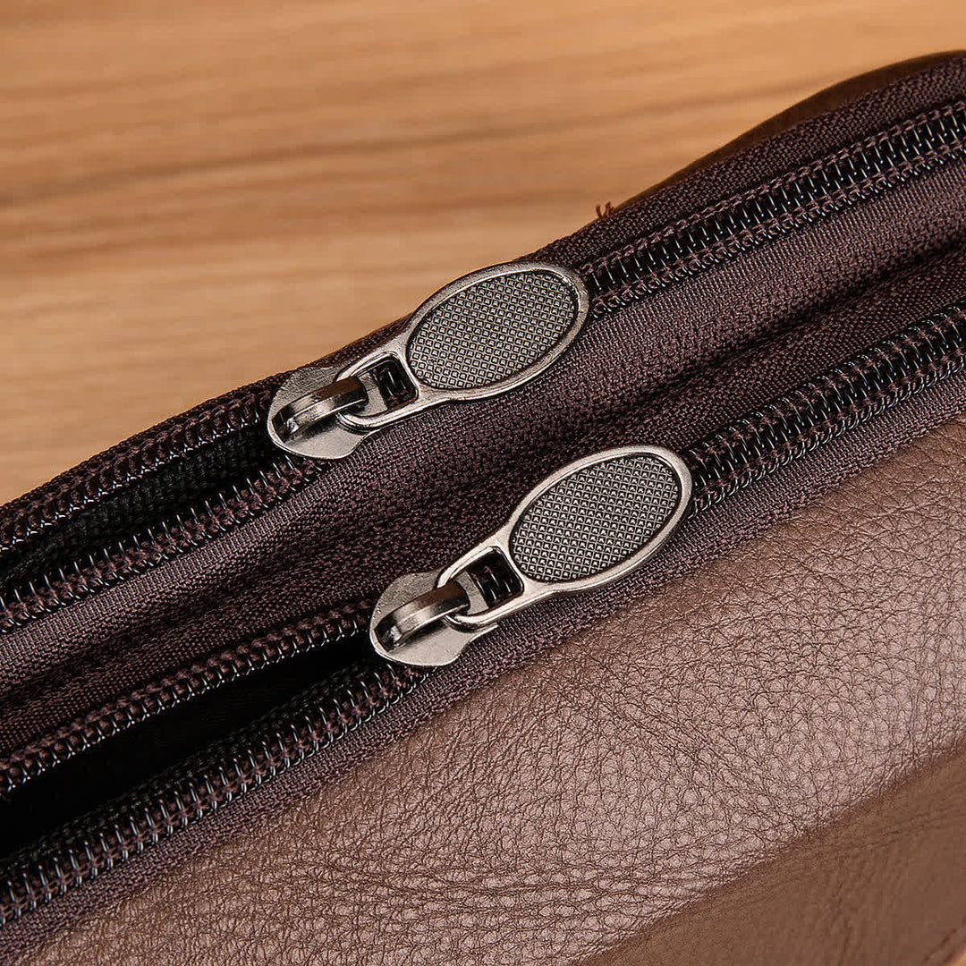 Card Holder Casual Simple Horizontal Zipper Leather Belt Bag - image 11