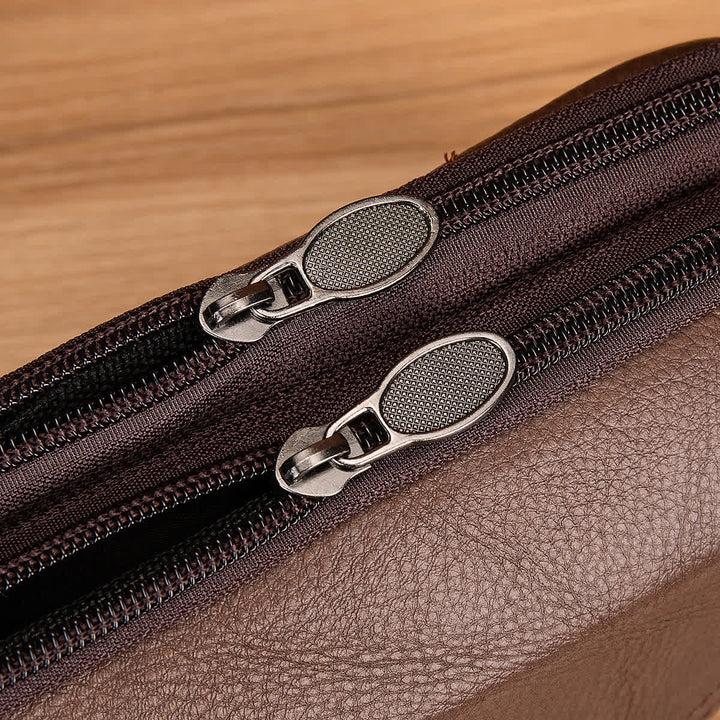 Card Holder Casual Simple Horizontal Zipper Leather Belt Bag - image 11