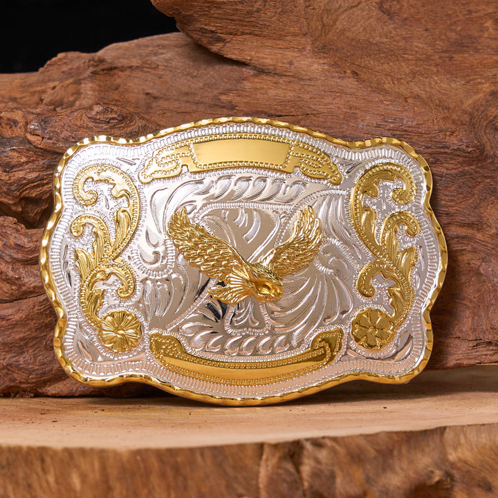 Gold Flying Eagle DIY Western Cowboy Buckle Leather Belt - Flying Eagle - Without Belt - Not Included Belt - image 0