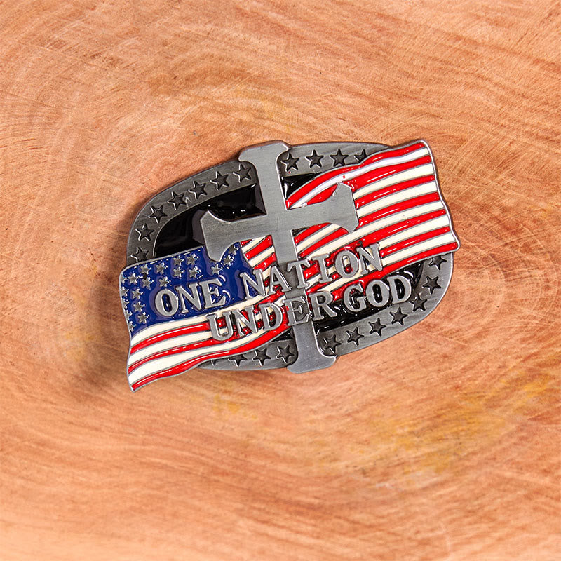 One Nation Under God DIY Western Buckle Leather Belt - image 1