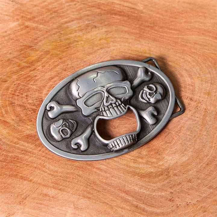 Skull With Bottle Opener DIY Western Buckle Leather Belt - image 1