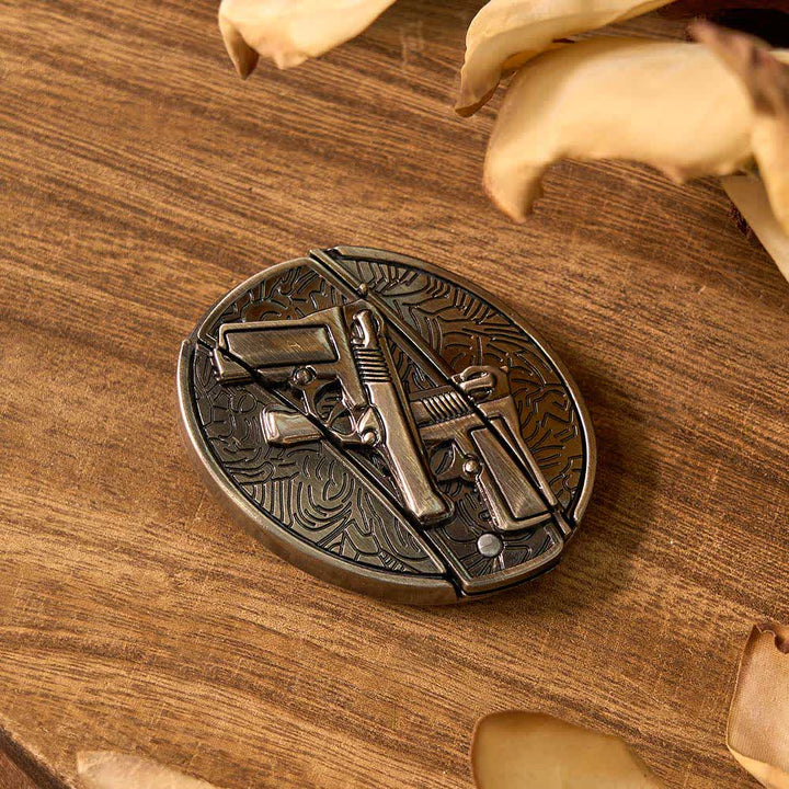 3Pcs DIY Eagle & Guns & Deer Hidden Folding Knife Belt Buckles Bundle Set - image 5