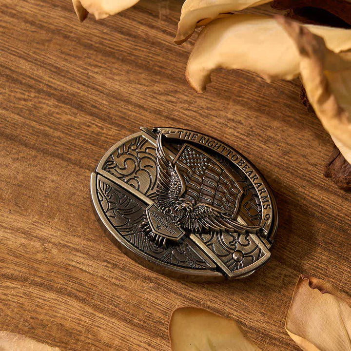 3Pcs DIY Eagle & Guns & Deer Hidden Folding Knife Belt Buckles Bundle Set - image 3