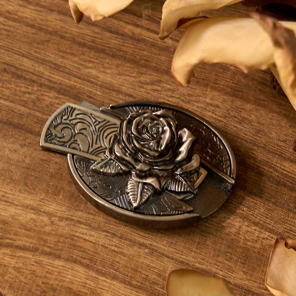 3Pcs DIY Rose & Deers Hidden Folding Knife Belt Buckles Bundle Set - image 1