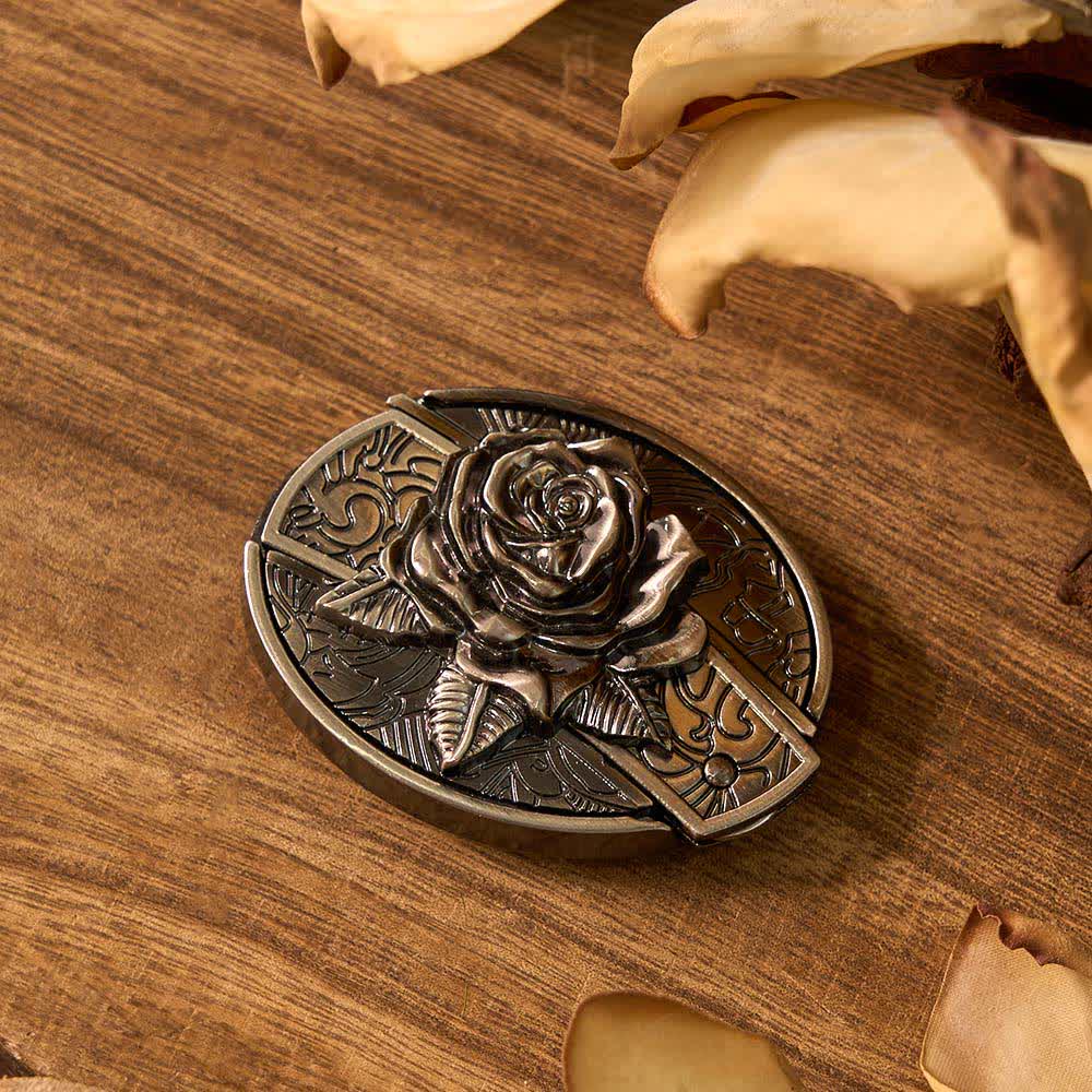 3Pcs DIY Rose & Deers Hidden Folding Knife Belt Buckles Bundle Set - image 2