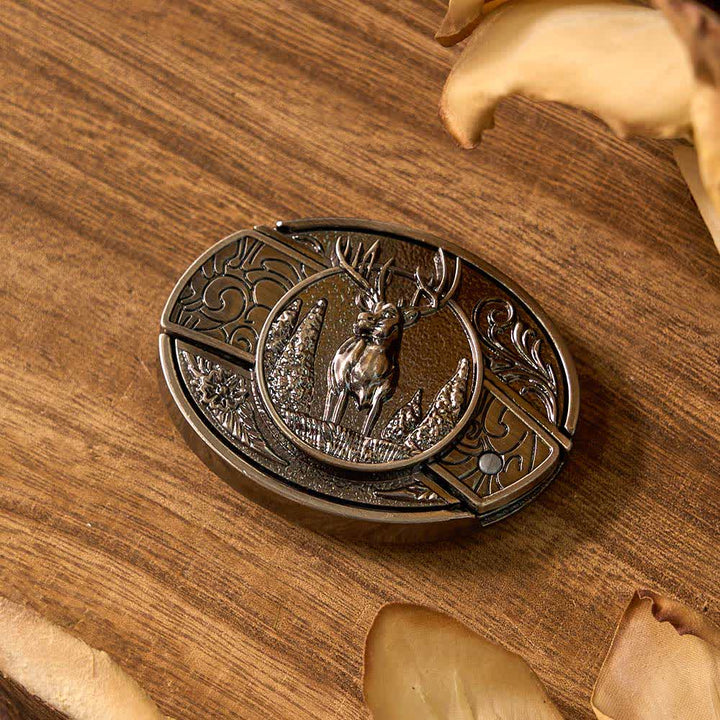 3Pcs DIY Rose & Deers Hidden Folding Knife Belt Buckles Bundle Set - image 3