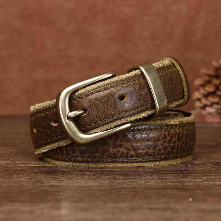 Rough Texture Water Ripple Vintage Detailed Leather BVelt - image 14