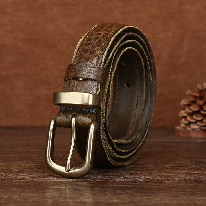Rough Texture Water Ripple Vintage Detailed Leather BVelt - image 15