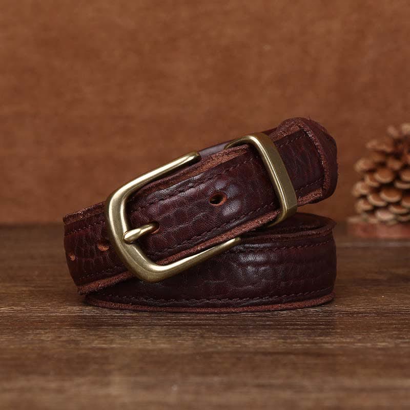 Rough Texture Water Ripple Vintage Detailed Leather BVelt - image 8