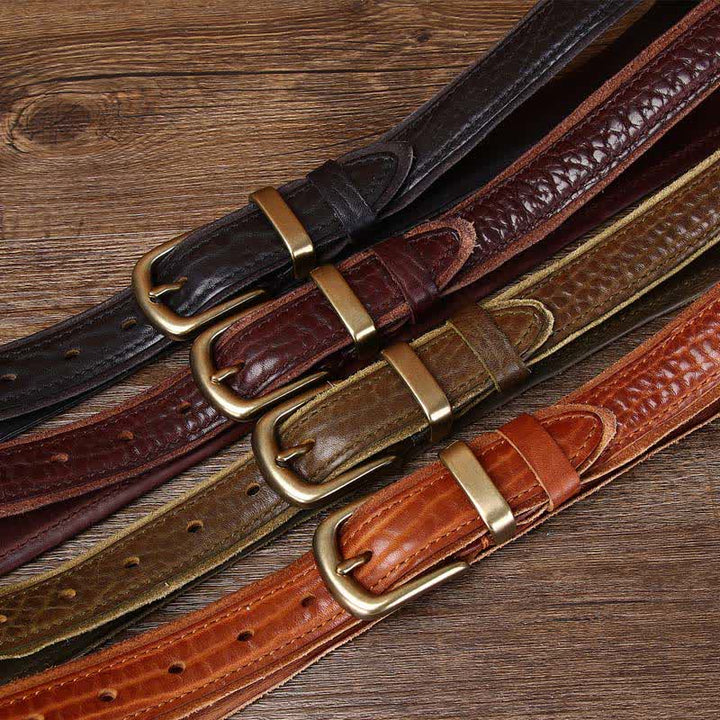 Rough Texture Water Ripple Vintage Detailed Leather BVelt - image 1