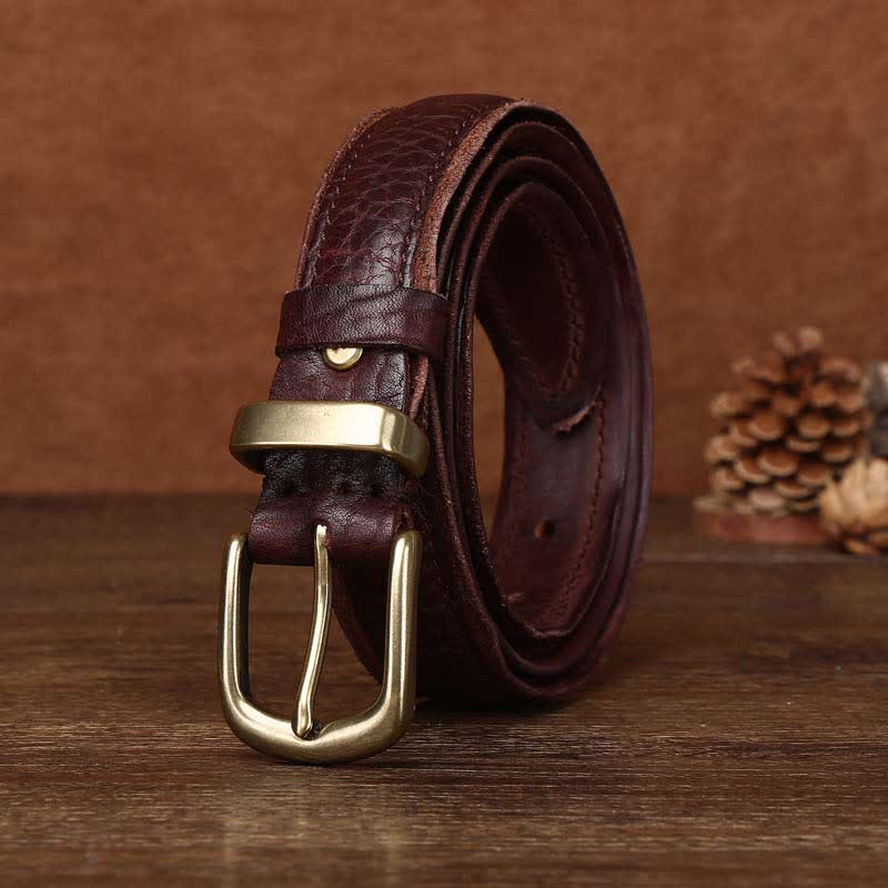 Rough Texture Water Ripple Vintage Detailed Leather BVelt - image 9