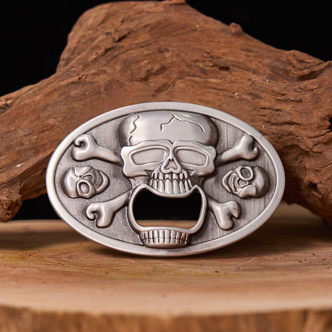 Skull With Bottle Opener DIY Western Buckle Leather Belt - Skull With Bottle Opener - Without Belt - Not Included Belt - image 0