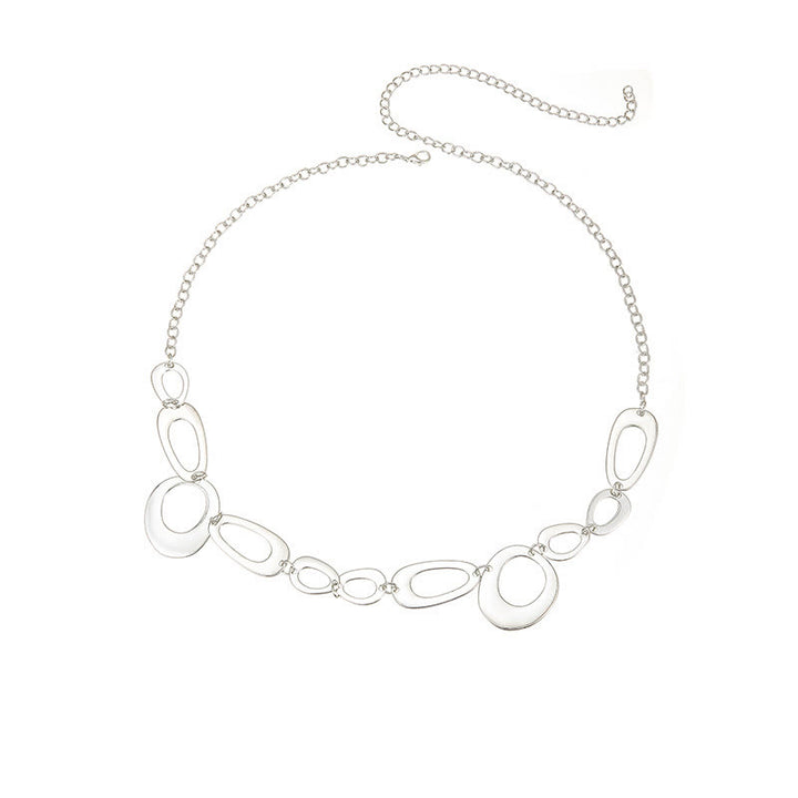 Women's Silver Ring Chain Belt Metal Waist Chain - image 7