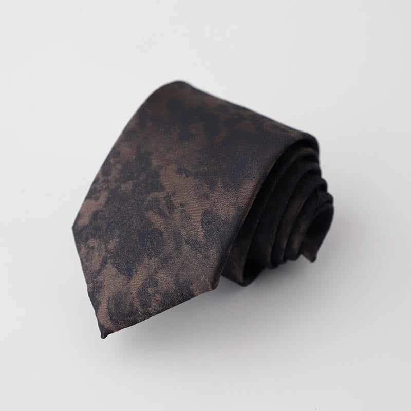 Men's Vintage Dark Tie Dye Floral Pattern Necktie