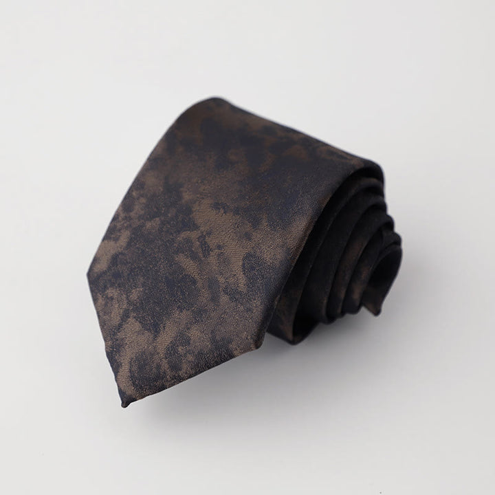 Men's Vintage Dark Tie Dye Floral Pattern Necktie