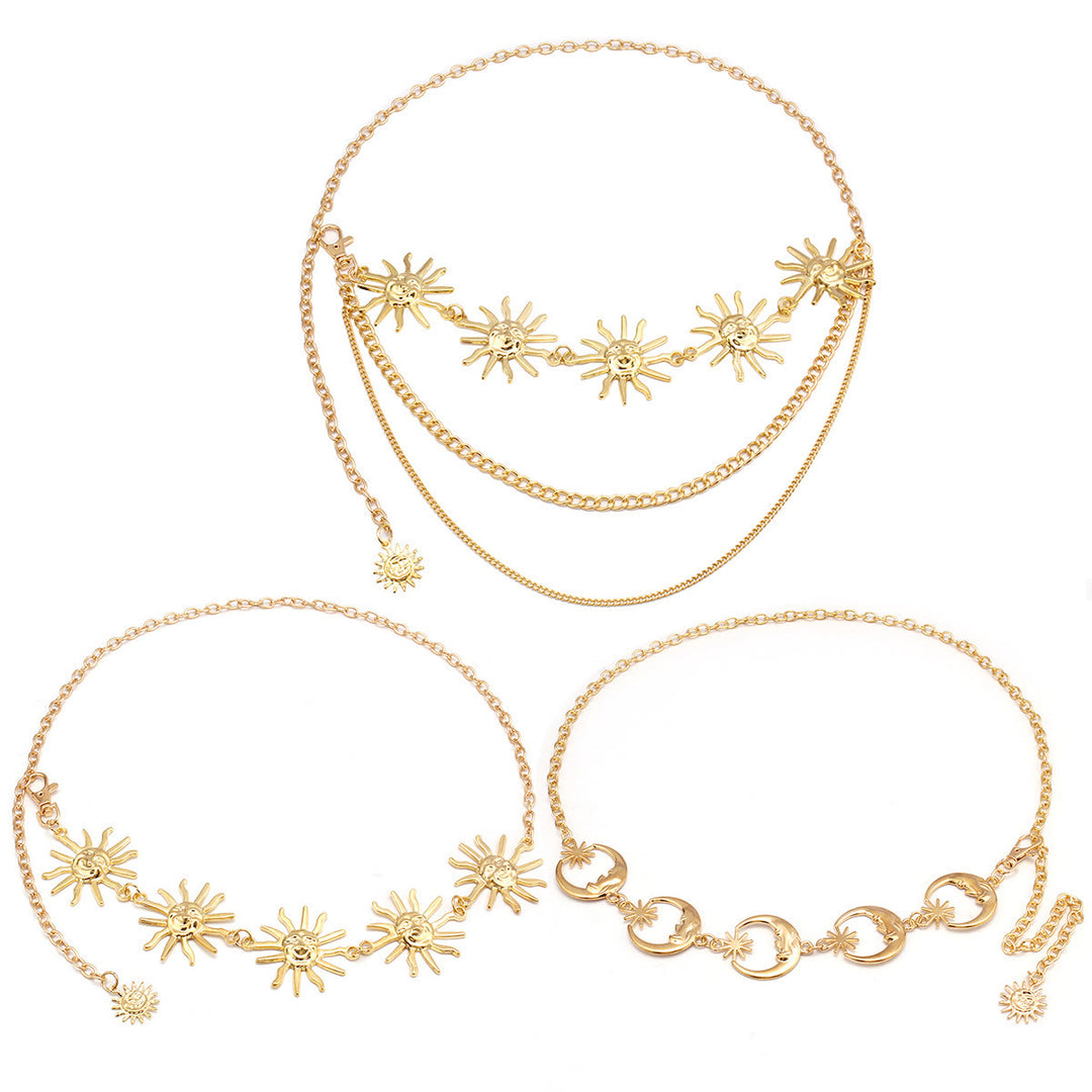 Women's Moon And Star Chain Belt Metal Waist Chain - image 13
