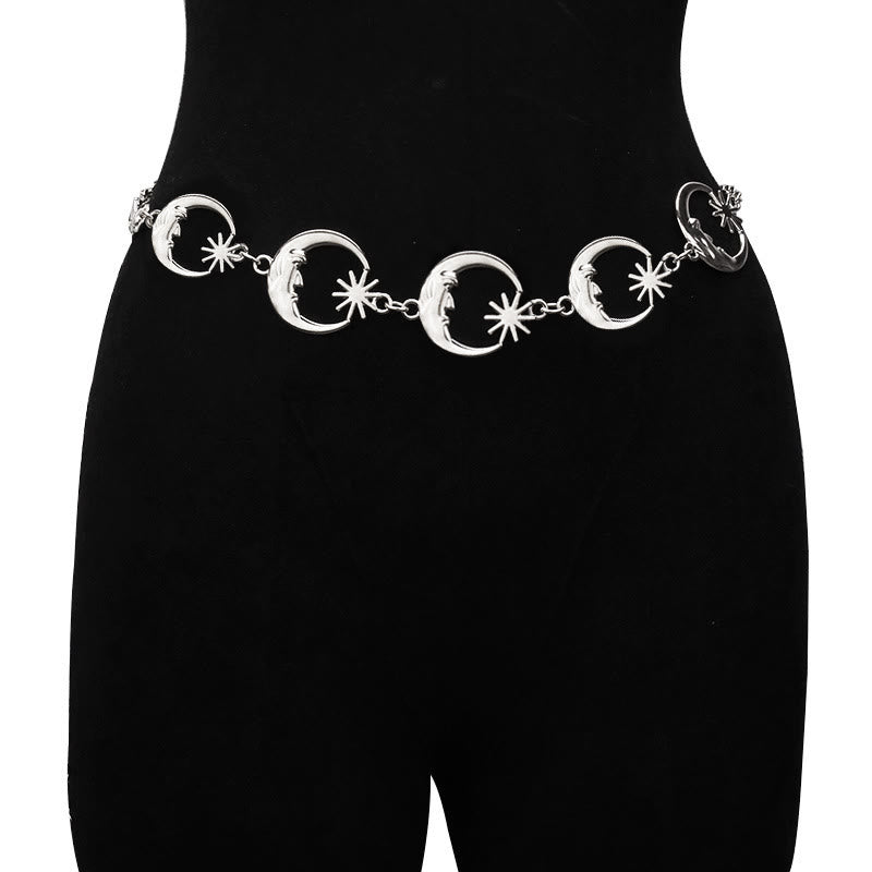 Women's Moon And Star Chain Belt Metal Waist Chain - image 4