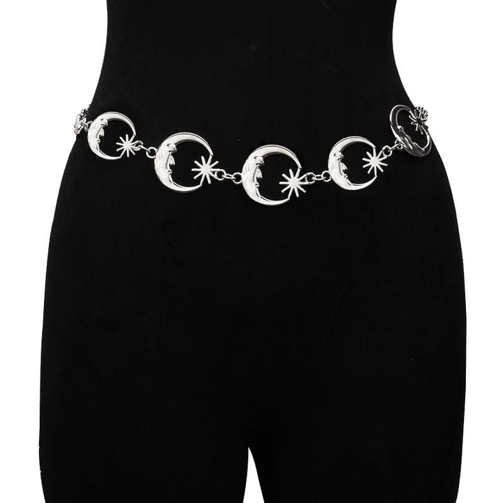 Women's Moon And Star Chain Belt Metal Waist Chain - image 4