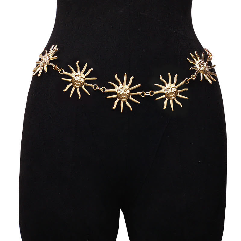 Women's Moon And Star Chain Belt Metal Waist Chain